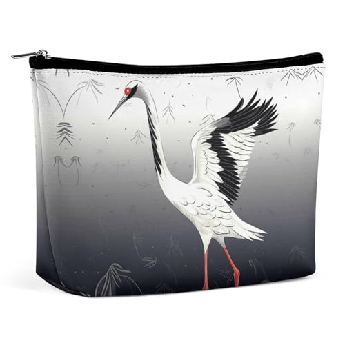 Reise-Kosmetiktasche,Handtasche für Kosmetikreisen mit japanischem Kranich-Print,einfache Kosmetiktasche,Kosmetiktasche für Geldbörse von KWQDOZF