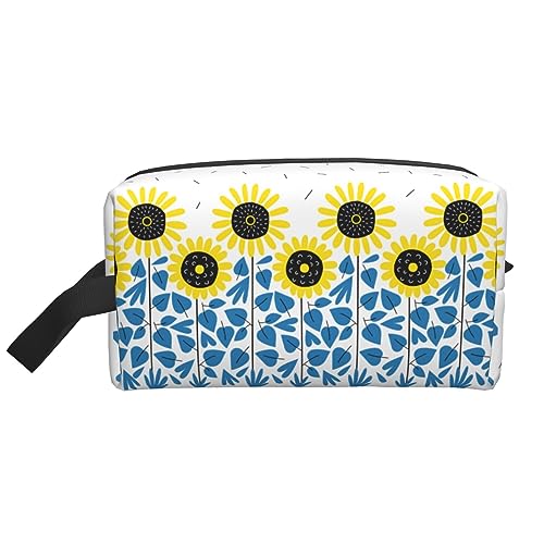 Reise-Kulturbeutel mit handgezeichneter Sonnenblume. Handgezeichnete Sonnenblume. Personalisierte Reise-Make-up-Tasche mit großem Fassungsvermögen und Reißverschluss. Tragbarer Reise-Kulturbeutel in m Reise-Kulturbeutel mit handgezeichneter Sonnenblume. Handgezeichnete Sonnenblume. Personalisierte Reise-Make-up-Tasche mit großem Fassungsvermögen und Reißverschluss. Tragbarer Reise-Kulturbeutel in m von KWQDOZF