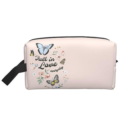 Reise-Kulturtasche „Fall in Love Reise-Make-up-Tasche „Fall in Love, tragbare Reise-Kosmetiktasche mit großer Kapazität für Frauen und Männer, Reise-Toilettenartikel, Lern-Aufbewahrungstasche für de von KWQDOZF