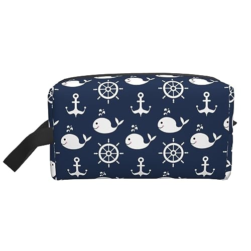 Reise-Kulturtasche mit Walen, Reise-Make-up-Tasche mit Walen, tragbare Reise-Kosmetiktasche mit großer Kapazität für Frauen und Männer, Reise-Toilettenartikel, Lern-Aufbewahrungstasche für den täglich von KWQDOZF