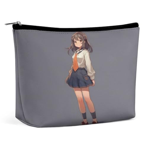 Reise-Make-up-Tasche mit Anime-Frau im Rock, PU-Leder, Kosmetiktasche für Frauen, tragbarer Handtaschenverschluss-Organizer Reise-Make-up-Tasche mit Anime-Frau im Rock, PU-Leder, Kosmetiktasche für Frauen, tragbarer Handtaschenverschluss-Organizer von KWQDOZF