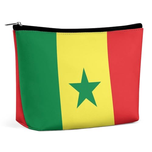 Reise-Make-up-Tasche mit Senegal-Flagge für die Handtasche, wasserdichter Kosmetik-Organizer für Frauen und Mädchen von KWQDOZF