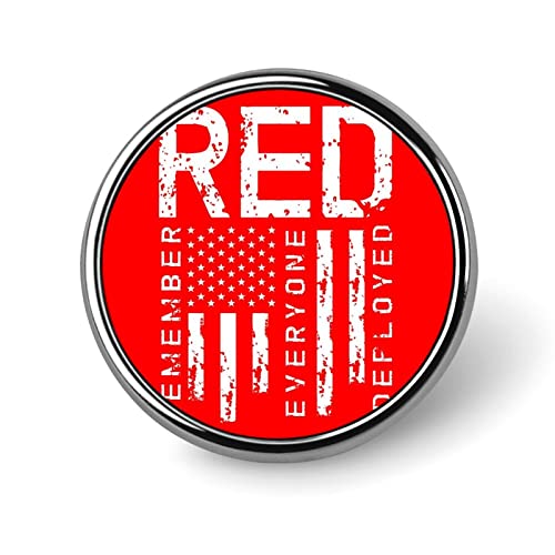 Remember Everyone Deployed Military R.E.D Stylish Round Brooches Elegant Lapel Pins Lightweigh Art Badge for Men Women Jewelry Remember Everyone Deployed Military R.E.D Stylish Round Brooches Elegant Lapel Pins Lightweigh Art Badge for Men Women Jewelry von KWQDOZF