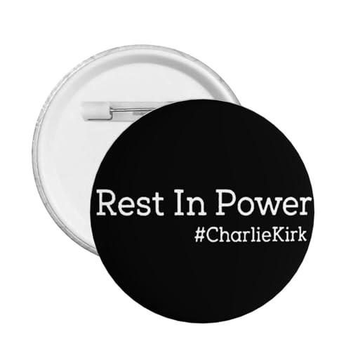 Rest In Power Charlie Kirk Runde Badgebutton Pins Badge Brosche Dekoration für Hut Taschen Kleidung 1 Stück von KWQDOZF
