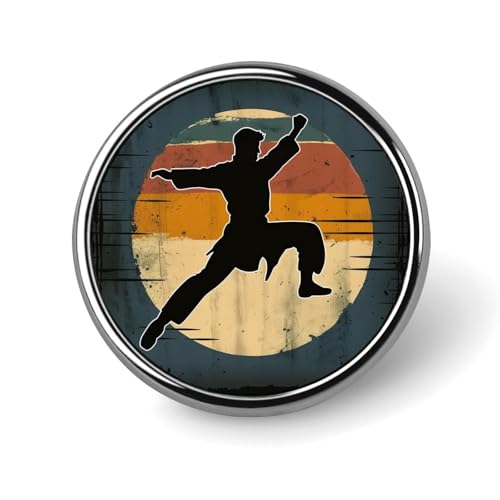 Retro Karate Runde Brosche Anstecknadel Anstecker Revers Krawattennadel für Frauen Männer Büroangestellte Lehrer Dekor Retro Karate Runde Brosche Anstecknadel Anstecker Revers Krawattennadel für Frauen Männer Büroangestellte Lehrer Dekor von KWQDOZF