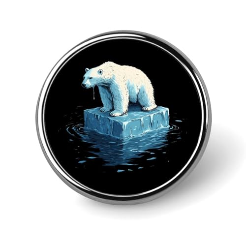 Retten Sie Eisbären, die schmelzende Gletscher retten. Modische, runde Brosche, Anstecknadeln, Abzeichen für Tasche, Hemd, Hochzeit, Party, individueller Schmuck von KWQDOZF