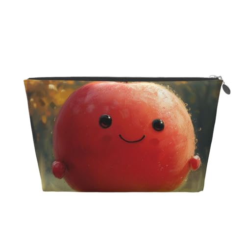 Rote Make-up-Tasche für Damen mit Aufdruck, große Kapazität, Reise-Make-up-Tasche aus Leder, wasserdichte Kulturbeutel, Rasierbeutel, Geldbörse von KWQDOZF