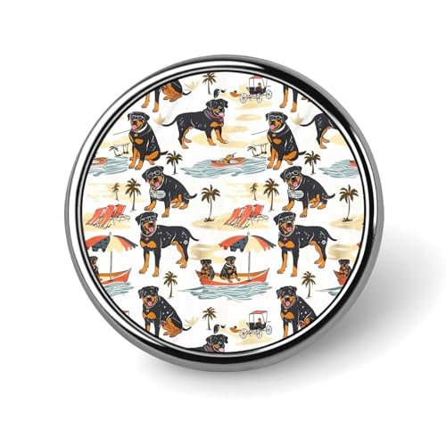 Rottweiler Hunde Strand Runde Brosche Anstecknadel Anstecker Revers Krawattennadel für Frauen Männer Büroangestellte Lehrer Dekor Rottweiler Hunde Strand Runde Brosche Anstecknadel Anstecker Revers Krawattennadel für Frauen Männer Büroangestellte Lehrer Dekor von KWQDOZF