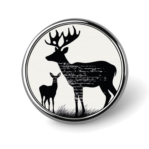 Runde Anstecknadeln aus Aluminiumlegierung für Herren, Hirschbroschen, elegante Anstecknadel für Damen, modische Anstecker, Broschenabzeichen für Hüte, Jacken, Hemden von KWQDOZF
