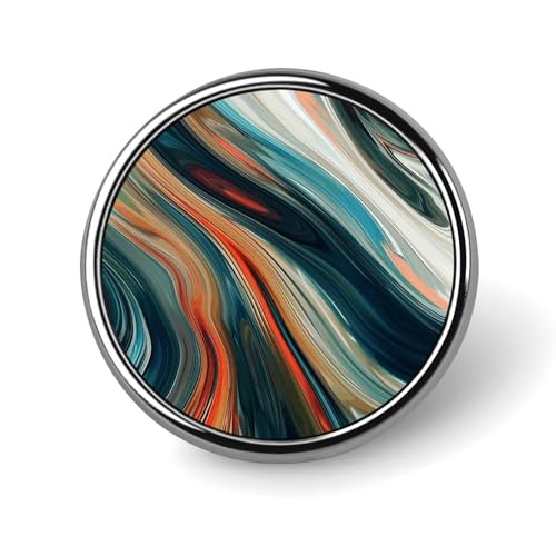 Runde Anstecknadeln aus Aluminiumlegierung für Herren, bunte Broschen im Streifenstil, elegante Anstecknadel für Damen, modische Anstecker für Hüte, Jacken und Hemden von KWQDOZF