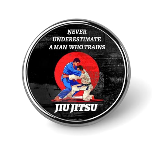 Runde Brosche im Retro-Stil mit Jiu-Jitsu-Motiv, Anstecknadel, Krawattennadel für Frauen und Männer, Büroangestellte, Lehrer, Dekoration Runde Brosche im Retro-Stil mit Jiu-Jitsu-Motiv, Anstecknadel, Krawattennadel für Frauen und Männer, Büroangestellte, Lehrer, Dekoration von KWQDOZF