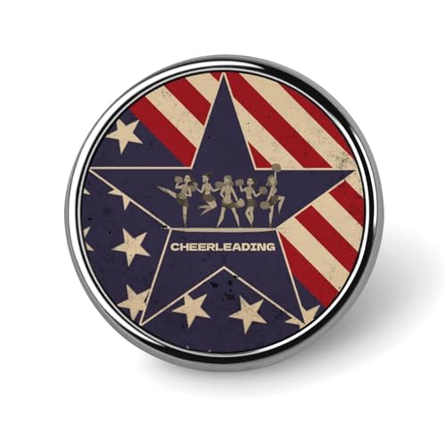 Runde Brosche im Vintage-Stil mit amerikanischer Flagge, Cheerleading-Motiv, Anstecknadel, Revers, Krawattennadel für Frauen und Männer, Büroangestellte, Lehrer, Dekoration Runde Brosche im Vintage-Stil mit amerikanischer Flagge, Cheerleading-Motiv, Anstecknadel, Revers, Krawattennadel für Frauen und Männer, Büroangestellte, Lehrer, Dekoration von KWQDOZF