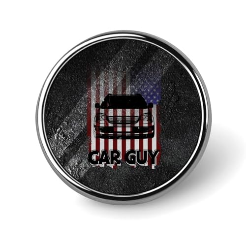 Runde Brosche im Vintage-Stil mit amerikanischer Flagge und Auto-Textur, Anstecknadel, Revers, Krawattennadel für Frauen und Männer, Büroangestellte, Lehrer, Dekoration Runde Brosche im Vintage-Stil mit amerikanischer Flagge und Auto-Textur, Anstecknadel, Revers, Krawattennadel für Frauen und Männer, Büroangestellte, Lehrer, Dekoration von KWQDOZF