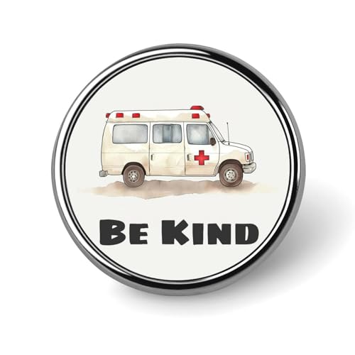 Runde Brosche mit Aufschrift „Be Kind Ambulance, Anstecknadel, Revers, Krawattennadel für Damen und Herren, Büroangestellte, Lehrer, Dekoration Runde Brosche mit Aufschrift „Be Kind Ambulance, Anstecknadel, Revers, Krawattennadel für Damen und Herren, Büroangestellte, Lehrer, Dekoration von KWQDOZF