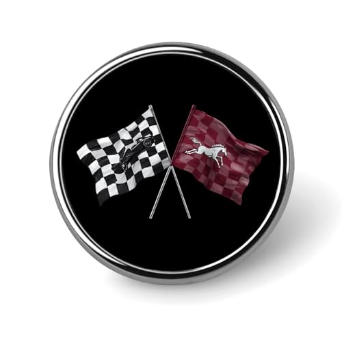 Runde Brosche mit Auto- und Pferderennen-Motiv, karierte Flagge, Knopf, Revers, Krawatte, Abzeichen, Hut, Kleidung, Zubehör für Männer und Frauen Runde Brosche mit Auto- und Pferderennen-Motiv, karierte Flagge, Knopf, Revers, Krawatte, Abzeichen, Hut, Kleidung, Zubehör für Männer und Frauen von KWQDOZF