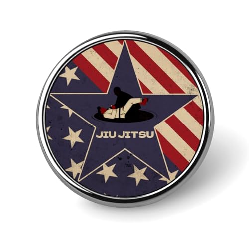 Runde Brosche mit Jiu-Jitsu-Motiv im Vintage-Stil, amerikanische Flagge, Anstecknadel, Revers, Krawattennadel für Frauen und Männer, Büroangestellte, Lehrer, Dekoration Runde Brosche mit Jiu-Jitsu-Motiv im Vintage-Stil, amerikanische Flagge, Anstecknadel, Revers, Krawattennadel für Frauen und Männer, Büroangestellte, Lehrer, Dekoration von KWQDOZF