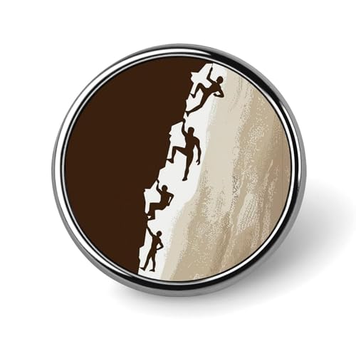 Runde Brosche mit Klettermuster, Anstecknadel, Revers, Krawattennadel für Damen und Herren, Büroangestellte, Lehrer, Dekoration Runde Brosche mit Klettermuster, Anstecknadel, Revers, Krawattennadel für Damen und Herren, Büroangestellte, Lehrer, Dekoration von KWQDOZF