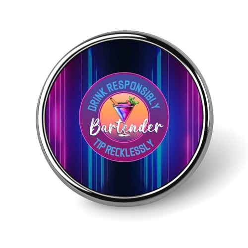 Runde Brosche mit Neon-Textur für Barkeeper, Anstecknadel, Krawattennadel für Frauen und Männer, Büroangestellte, Lehrer, Dekoration Runde Brosche mit Neon-Textur für Barkeeper, Anstecknadel, Krawattennadel für Frauen und Männer, Büroangestellte, Lehrer, Dekoration von KWQDOZF