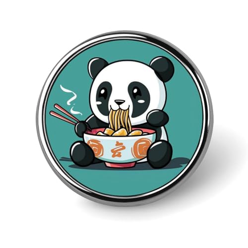 Runde Brosche mit Panda-Essen, Ramen, Anstecknadel, Revers, Krawattennadel für Damen und Herren, Büroangestellte, Lehrer, Dekoration Runde Brosche mit Panda-Essen, Ramen, Anstecknadel, Revers, Krawattennadel für Damen und Herren, Büroangestellte, Lehrer, Dekoration von KWQDOZF