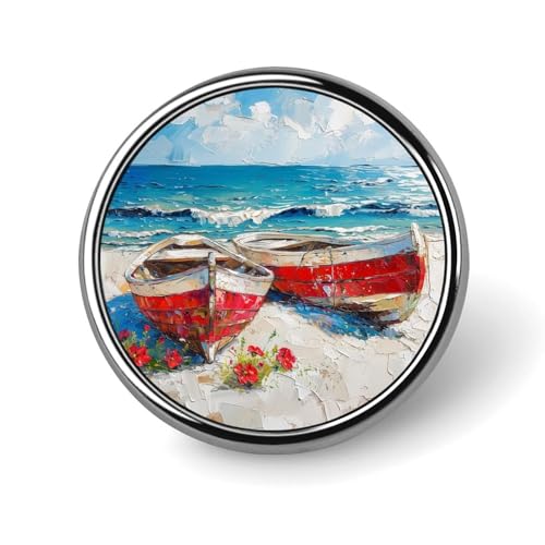Runde Brosche mit Segelboot-Motiv, Anstecknadel, Revers, Krawattennadel für Damen und Herren, Büroangestellte, Lehrer, Dekoration Runde Brosche mit Segelboot-Motiv, Anstecknadel, Revers, Krawattennadel für Damen und Herren, Büroangestellte, Lehrer, Dekoration von KWQDOZF