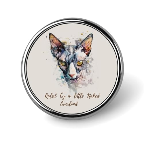 Runde Brosche mit Sphynx-Katzen-Aufdruck, Anstecknadel, Revers, Krawattennadel für Damen und Herren, Büroangestellte, Lehrer, Dekoration Runde Brosche mit Sphynx-Katzen-Aufdruck, Anstecknadel, Revers, Krawattennadel für Damen und Herren, Büroangestellte, Lehrer, Dekoration von KWQDOZF