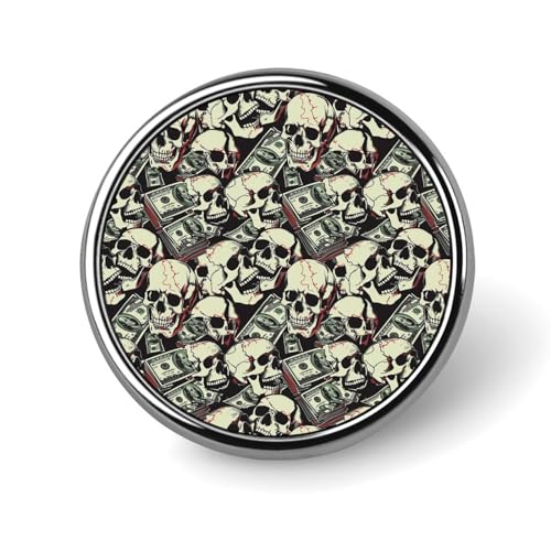 Runde Brosche mit Totenkopf-Dollar-Aufdruck, Anstecknadel, Revers, Krawattennadel für Frauen und Männer, Büroangestellte, Lehrer, Dekoration Runde Brosche mit Totenkopf-Dollar-Aufdruck, Anstecknadel, Revers, Krawattennadel für Frauen und Männer, Büroangestellte, Lehrer, Dekoration von KWQDOZF