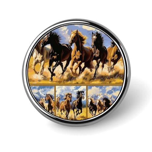 Runde Brosche mit Western-Pferd im galoppierenden Stil, Anstecknadel, Krawattennadel für Frauen und Männer, Büroangestellte, Lehrer, Dekoration Runde Brosche mit Western-Pferd im galoppierenden Stil, Anstecknadel, Krawattennadel für Frauen und Männer, Büroangestellte, Lehrer, Dekoration von KWQDOZF