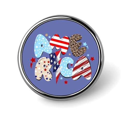 Runde Brosche mit amerikanischer Flagge, 4. Juli, Anstecknadel, Revers, Krawattennadel für Frauen und Männer, Büroangestellte, Lehrer, Dekoration Runde Brosche mit amerikanischer Flagge, 4. Juli, Anstecknadel, Revers, Krawattennadel für Frauen und Männer, Büroangestellte, Lehrer, Dekoration von KWQDOZF