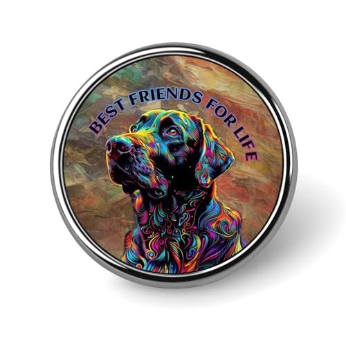 Runde Brosche mit amerikanischer Flagge und Labrador-Hund, Anstecknadel, Revers, Krawattennadel für Damen und Herren, Büroangestellte, Lehrer, Dekoration Runde Brosche mit amerikanischer Flagge und Labrador-Hund, Anstecknadel, Revers, Krawattennadel für Damen und Herren, Büroangestellte, Lehrer, Dekoration von KWQDOZF