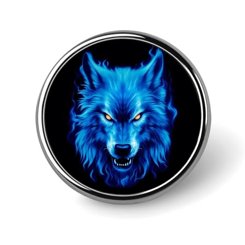 Runde Brosche mit blauem Wolf, Anstecknadel, Anstecknadel, Krawattennadel für Frauen und Männer, Büroangestellte, Lehrer, Dekoration Runde Brosche mit blauem Wolf, Anstecknadel, Anstecknadel, Krawattennadel für Frauen und Männer, Büroangestellte, Lehrer, Dekoration von KWQDOZF