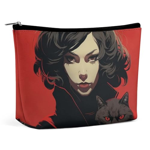 Schminktasche, Reisekosmetiktasche, tragbar, mit Blumenmuster, große Kapazität, Reißverschlusstasche, Make-up-Organizer, wasserdichte Kulturtasche für Damen und Herren von KWQDOZF