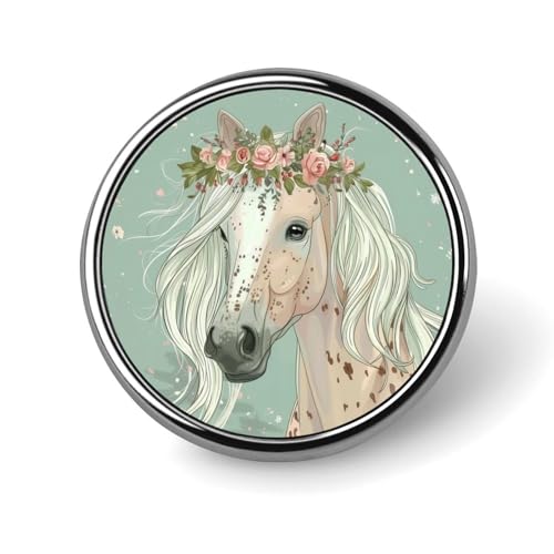 Schönes Pferd Floral Round Brosche Pin Anstecker Revers Krawattennadel für Frauen Männer Büroangestellte Lehrer Dekor Schönes Pferd Floral Round Brosche Pin Anstecker Revers Krawattennadel für Frauen Männer Büroangestellte Lehrer Dekor von KWQDOZF