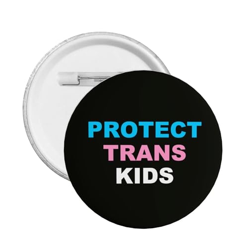 Schützen Sie Trans-Kinder Transgender Pride Month Pins Runde Brosche Button Abzeichen Aufkleber Zeichen Metall Pin von KWQDOZF