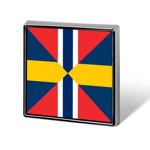 Schweden Norwegen Union Flag Quadratische Revers-Krawattennadeln Lustige Brosche Anstecknadel Button Abzeichen Hut Kleidung Zubehör für Männer Frauen von KWQDOZF