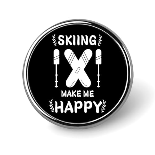 Skiing Make Me Happy Round Brooch Pin Badge Lapel Tie Pin for Women Men Office Worker Teacher Decor Skiing Make Me Happy Round Brooch Pin Badge Lapel Tie Pin for Women Men Office Worker Teacher Decor von KWQDOZF