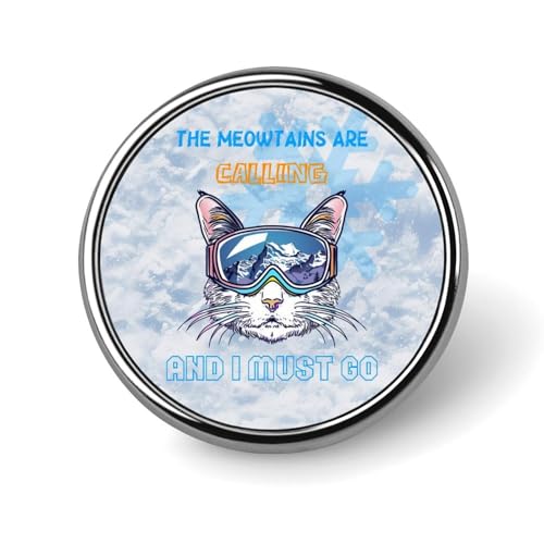 Snowboarding Funny Cat Round Brooch Pin Badge Lapel Tie Pin for Women Men Office Worker Teacher Decor Snowboarding Funny Cat Round Brooch Pin Badge Lapel Tie Pin for Women Men Office Worker Teacher Decor von KWQDOZF