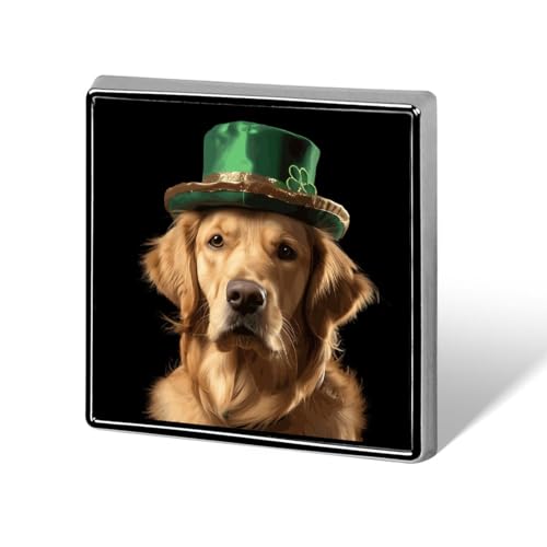St. Patricks Day Grüner Hut Retriever Hund Lustige Anstecknadeln Button Brosche Abzeichen Hut Kleidung Tasche Schmuck für Männer Frauen von KWQDOZF