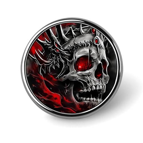 Stilvolles rundes Abzeichen mit dem Aufdruck „Weißes Pferd läuft auf dem Meer, 2,5 cm große Anstecknadel aus Aluminiumlegierung mit Wärmeübertragungskunst, leichte Metallnadel für Hemden, Jacken, einz von KWQDOZF