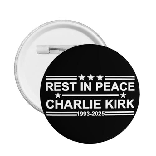 Stück Rest In Peace Charlie Kirk Pins und Memorial Tribute Charlie 1993-2025 Button Runde Abzeichen Brosche Dekoration von KWQDOZF