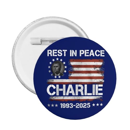 Stück Rest In Peace Charlie Kirk Pins und Memorial Tribute Charlie 1993-2025 Button Runde Abzeichen Brosche Dekoration von KWQDOZF