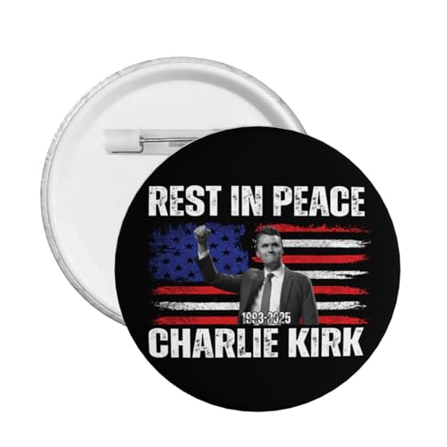 Stück Rest In Peace Charlie Kirk Pins und Memorial Tribute Charlie 1993-2025 Button Runde Abzeichen Brosche Dekoration von KWQDOZF
