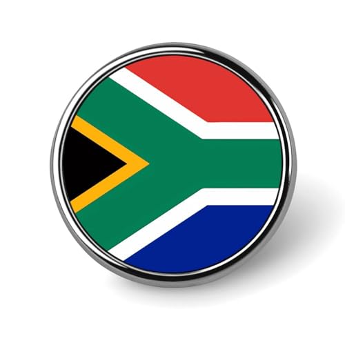 Südafrika-Flaggen-Abzeichen, dekorativ, langlebige Aluminiumlegierung, rundes Abzeichen, leichte Knopfbrosche für Hemden, Jacken, Hüte, Uniformen, 2,5 cm von KWQDOZF