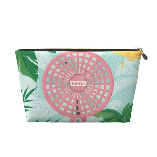 Summer Fan Damen-Make-up-Tasche mit Aufdruck, große Kapazität, Reise-Make-up-Tasche aus Leder, wasserdicht, Kulturbeutel, Rasierbeutel, Geldbörse von KWQDOZF