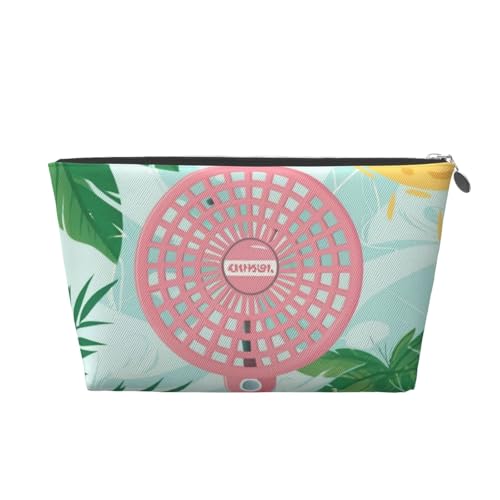 Summer Fan Damen-Make-up-Tasche mit Aufdruck, große Kapazität, Reise-Make-up-Tasche aus Leder, wasserdicht, Kulturbeutel, Rasierbeutel, Geldbörse von KWQDOZF