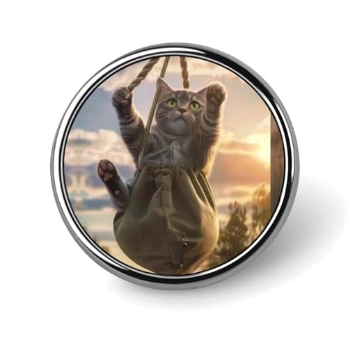 Tabby Cat Playing Round Brooch Pin Badge Lapel Tie Pin for Women Men Office Worker Teacher Decor Tabby Cat Playing Round Brooch Pin Badge Lapel Tie Pin for Women Men Office Worker Teacher Decor von KWQDOZF