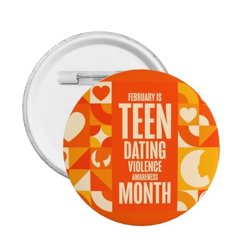 Teen Dating Violence Awareness Orange Ribbon Pins Runde Brosche Button Badge Aufkleber Zeichen Metall Pin Badge Decor von KWQDOZF