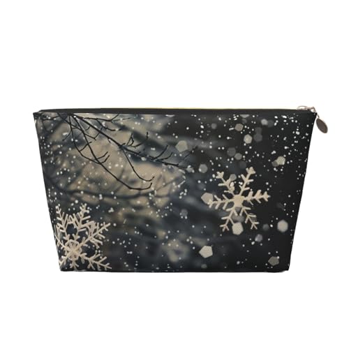 Thettering Snow Damen-Make-up-Tasche mit Aufdruck, große Kapazität, Reise-Make-up-Tasche, Leder, wasserdicht, Kulturbeutel, Rasierbeutel, Geldbörse von KWQDOZF