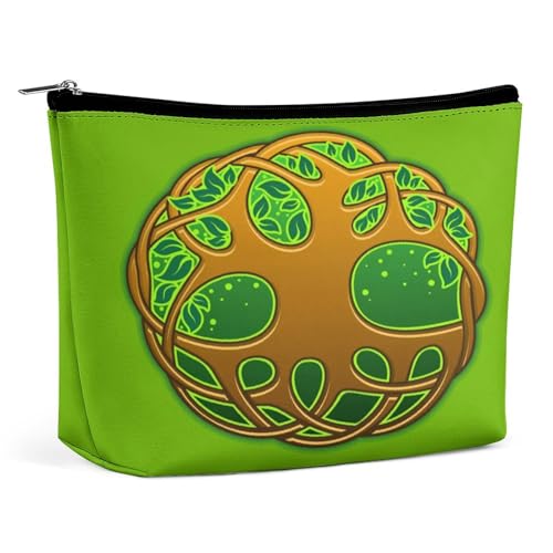 Tragbare Kosmetiktasche mit heidnischem keltischem Knoten und Wikinger-Motiv, nordische Mythologie, multifunktionale Aufbewahrungstasche, PU-Make-up-Tasche, Schreibwaren-Organizer mit Reißverschluss f von KWQDOZF