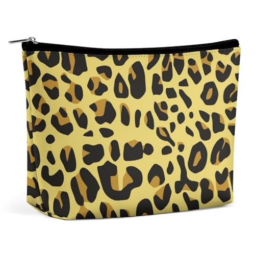 Tragbare Make-up-Tasche für Damen, Kosmetiktasche für Reiseutensilien mit Geparden- und Leopardenmuster, Make-up-Tasche mit großem Fassungsvermögen, wasserdichte Aufbewahrungstasche für Accessoires von KWQDOZF