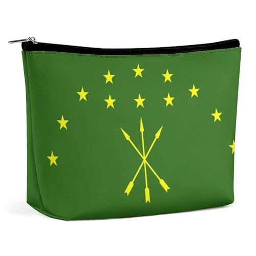 Tragbare Make-up-Tasche mit Adygea-Flagge, leicht, wasserdicht, Reise-Kosmetiktasche für Geldbörse, Damen von KWQDOZF